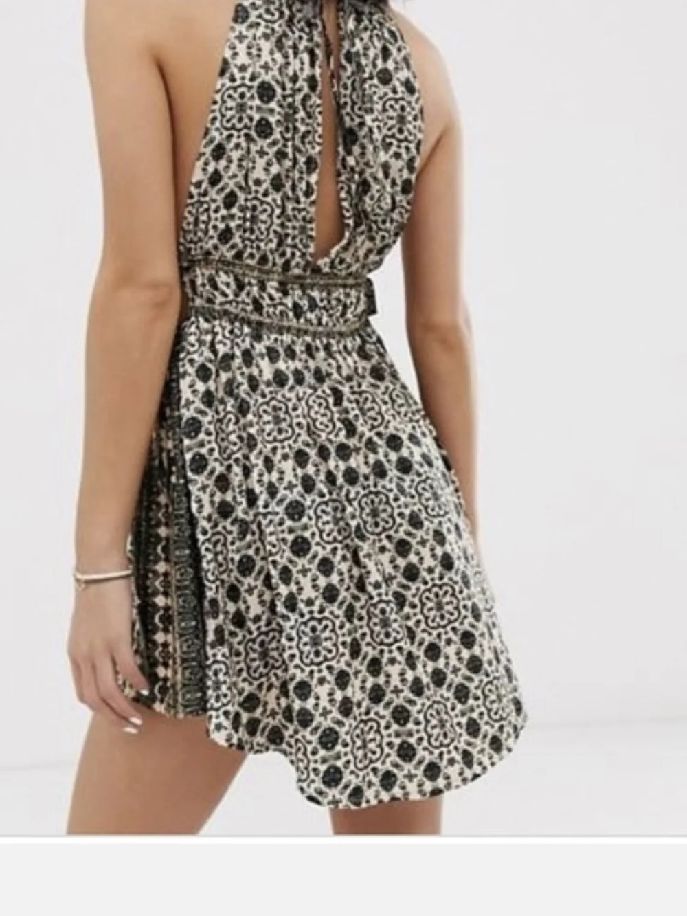 Free People Printed Halter Neck Mini Dress / Romper Size M